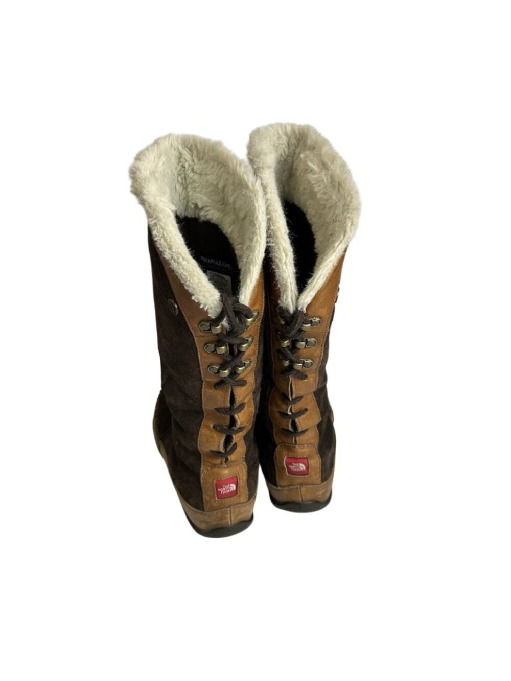 North Face Moccasin Janey Primaloft Winter Boots Side Zip Fur Lace Up Womens 8.5 - Picture 6 of 16